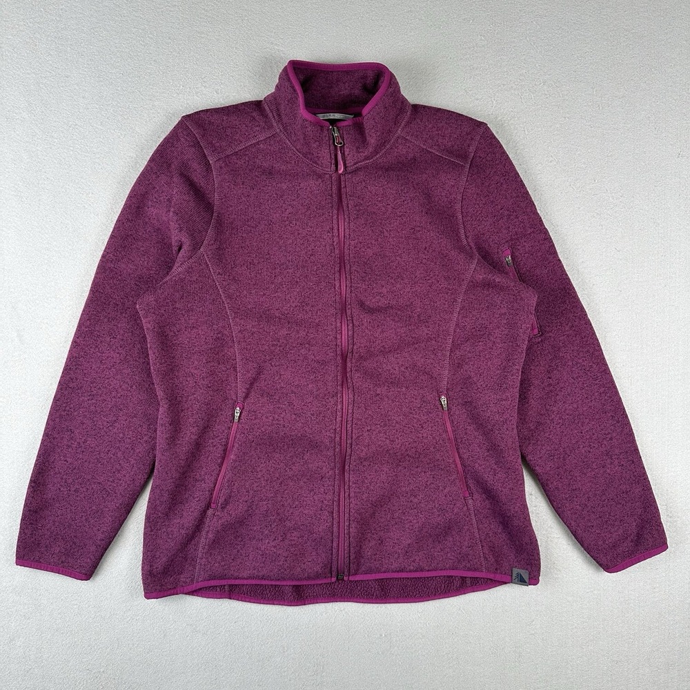 LL Bean Sweat Fleece Full Zip Jacket Women's XL Regular Purple